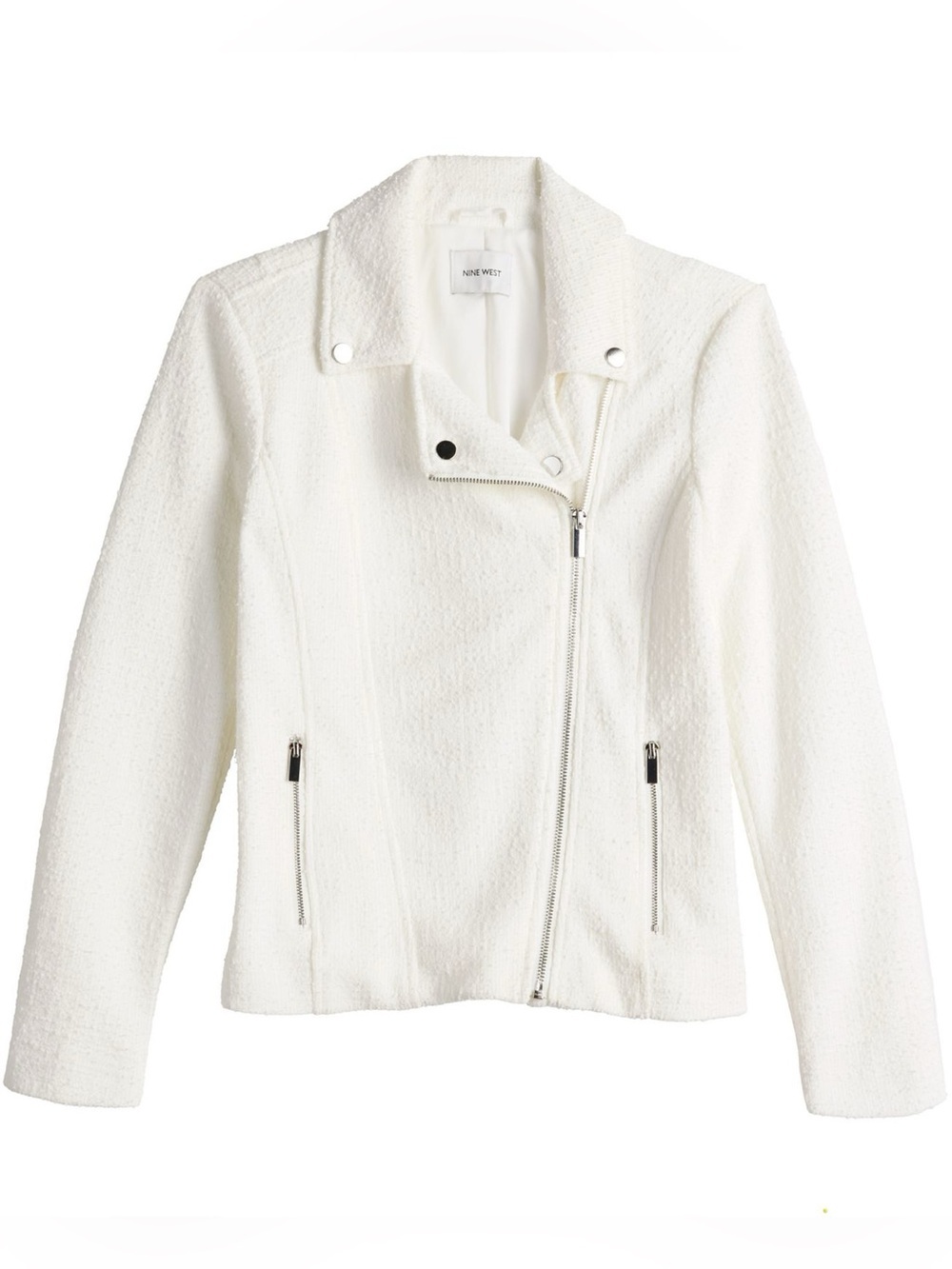 Nine West Textured Knit Moto Jacket size Large